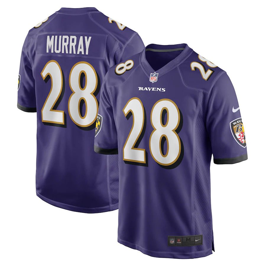 Men Baltimore Ravens 28 Latavius Murray Nike Purple Game NFL Jersey